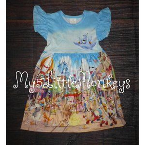 Boutique Disney Land Cartoon Characters Girls Sleeveless Dress